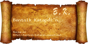 Bentsik Katapán névjegykártya